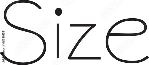A bold black word 'Size' is displayed on a white background.