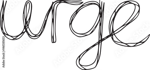 Elegant cursive word 'urge' gracefully flows across a gradient background.