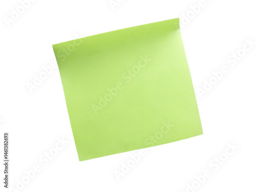 green sticky note isolated on white background. PNG Transparent.