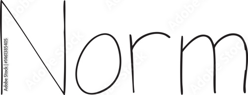 A handwritten word 'Norm' appears on a white background.