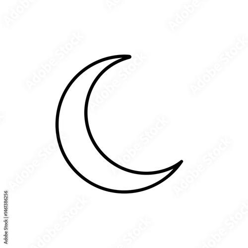 Moon icon in minimalist style