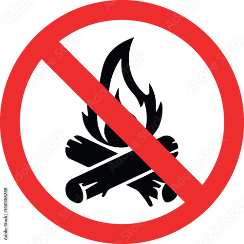 no campfire prohibition sign