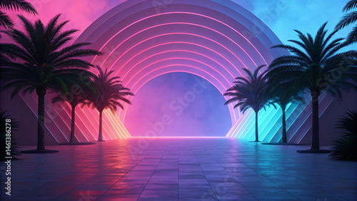Glitchwave Surreal 3D Minimalist Background Design