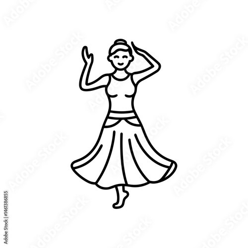 Dancing woman expressing joy in an artistic illustration