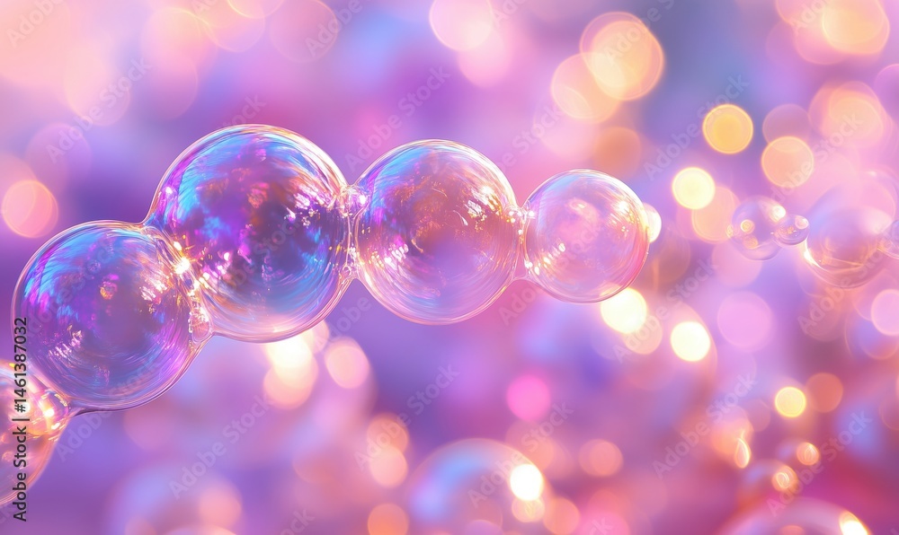 Colorful soap bubbles floating in dreamy pastel background with soft bokeh effect Colorful soap bubbles floating in dreamy pastel background with soft bokeh effect