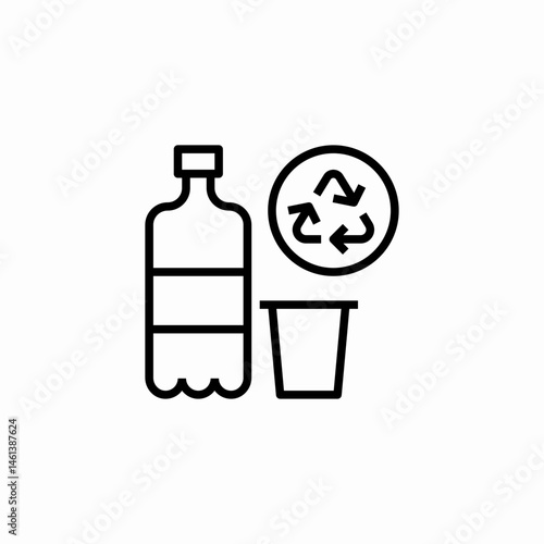 plastic bottle recycleing icon sign vector
