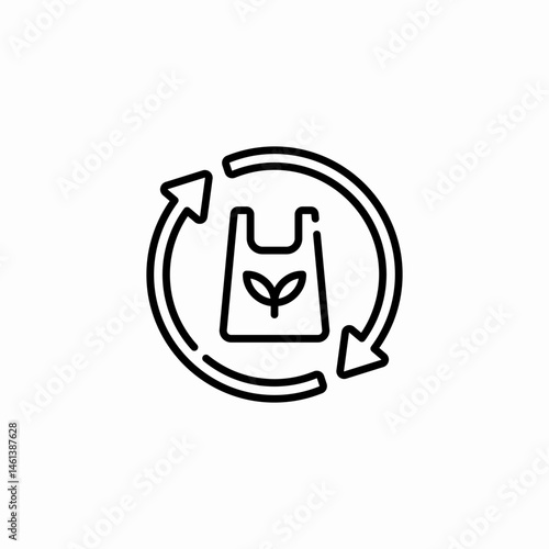 pplastic bag recycling icon sign vector