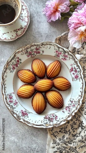 Wallpaper Mural Buttery and delicate madeleines on a light gray backdrop. Torontodigital.ca