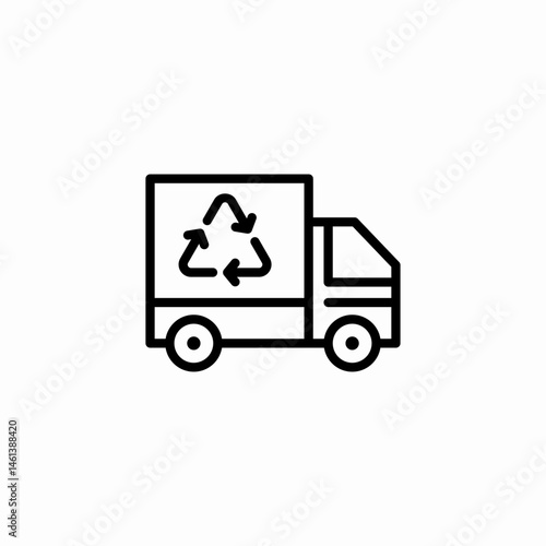 recycle truck icon sign vector