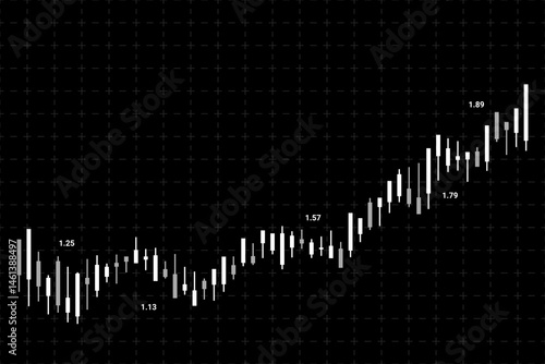 Stock Market Background with White Trading Graph. Finance Banner. Business Wallpaper. Vector Illustration