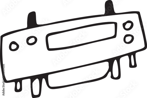 A simple outlined of a vehicle dashboard.