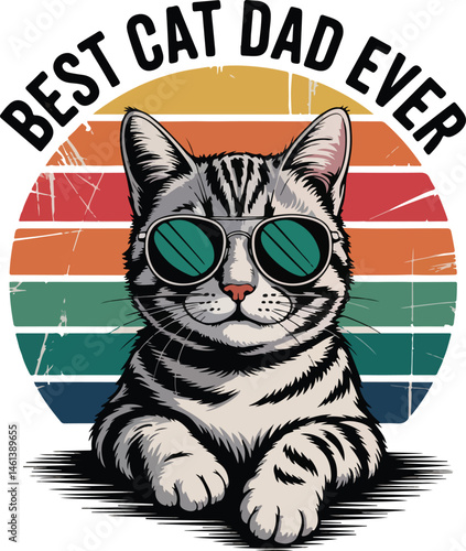 best cat dad ever father's dat t shirt design