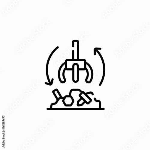 scrap arm icon sign vector