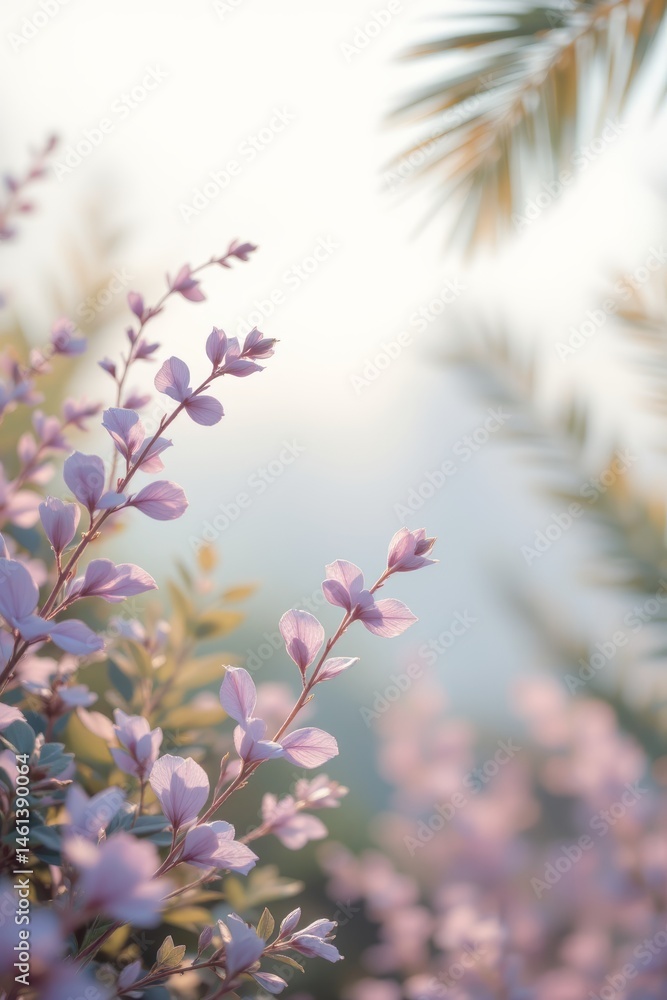 Soft Pink Foliage with Palm Fronds Soft Pink Foliage with Palm Fronds