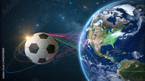 Experience excitement of 2026 world cup as soccer ball travels through space, connecting fans across globe in thrilling journey