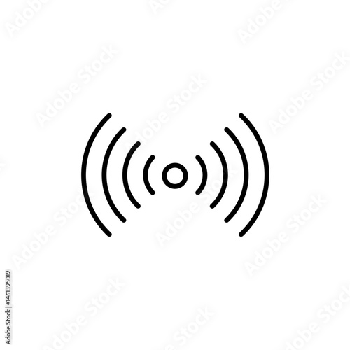 Broadcast icon with expanding signal waves