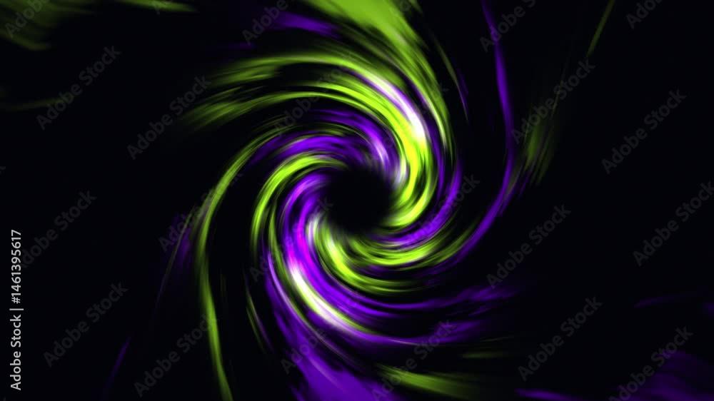 Looping animation of spinning green and purple spiral pattern Looping animation of spinning green and purple spiral pattern