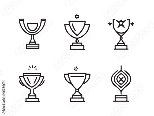 minimal business trophy outline design for award ceremony concept
