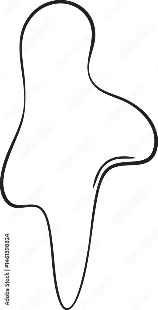 Obraz premium A simple outlined ghost shape stands against a black background.