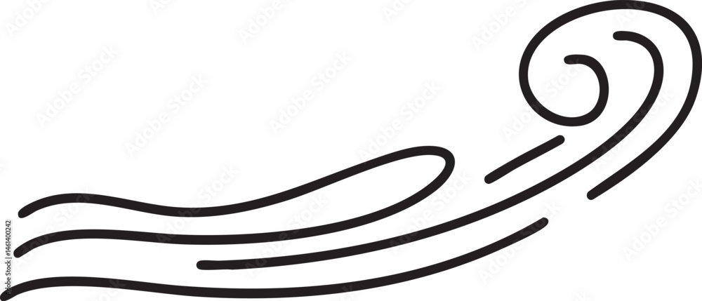 Fototapeta premium A stylized black and white swirl of flowing lines creates a sense of movement.