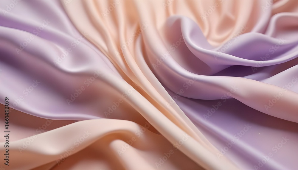 Fototapeta premium Elegant flowing fabric in soft pastel colors creates a gentle and smooth abstract background.