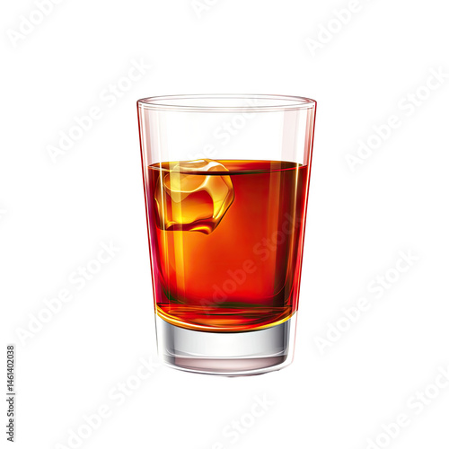 Wallpaper Mural Glass of amber-colored drink with ice Torontodigital.ca