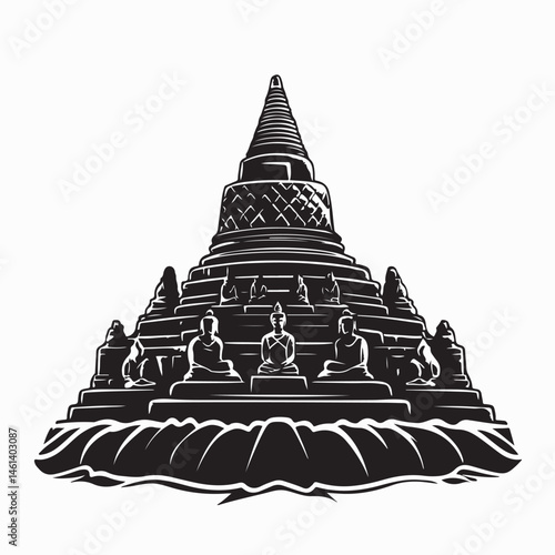 Buddhist temple design vector image isolated on white background