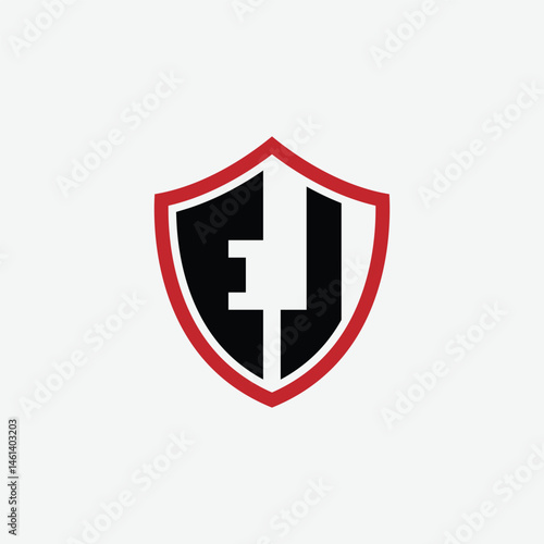 632 shield logo shape letter alphabet educational learning E J