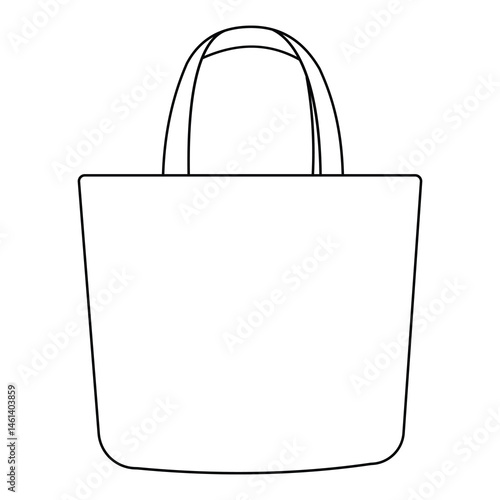 Simple Line Drawing of a Tote Bag Mockup