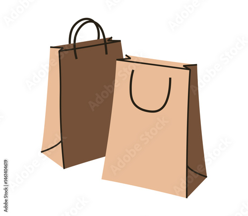 Brown kraft paper shopping bags for shopping and promotional use