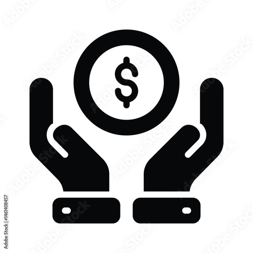 Ready to use glyph icon showing safe investment