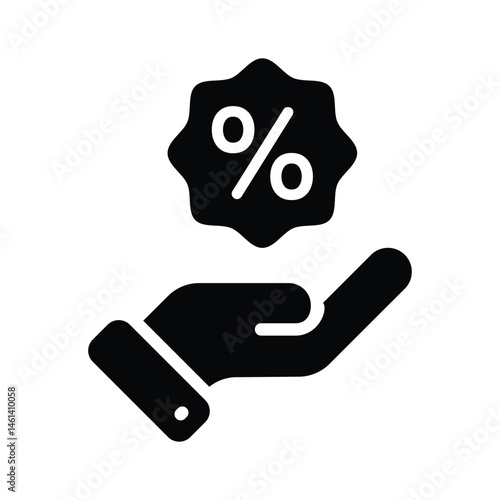 A captivating glyph style icon of discount offer