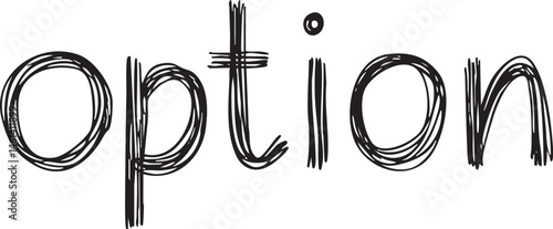 A handwritten word 'option' rendered in a bold dark font on a white background.