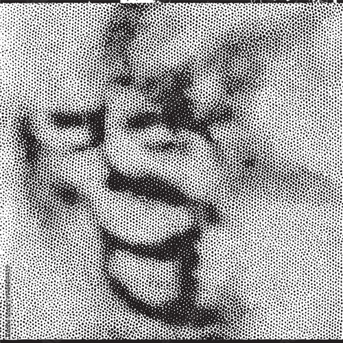 A close-up portrait showcases a partial human face with defined features.