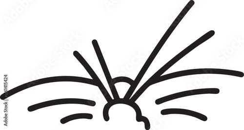 A stylized of a blossoming flower with radiating lines.