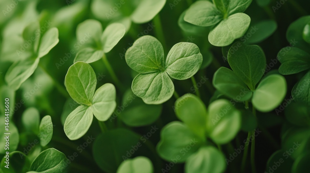 Close-up of Fresh Clover Sprouts Close-up of Fresh Clover Sprouts