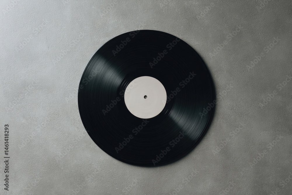 Obraz premium minimalistic image of legendary music album cover lying flat on textured surface emphasizing iconic graphic design