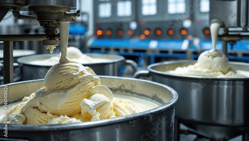 Creamy vanilla ice cream production process