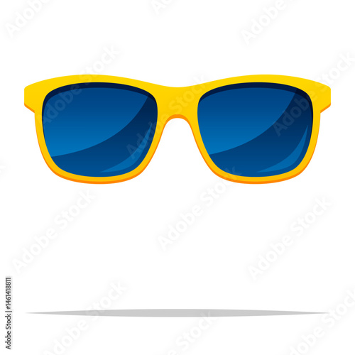 Yellow sunglasses vector isolated illustration