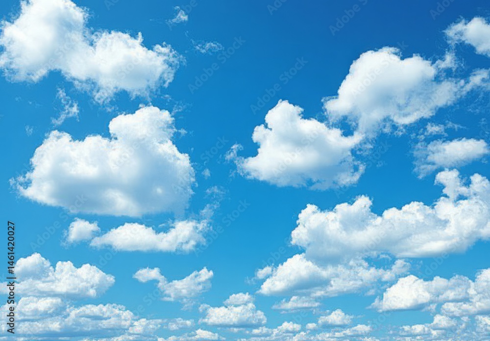 Obraz premium The background features soft pink clouds set against a blue sky, evoking feelings of peacefulness, calmness, gentleness, serenity, dreaminess, and heavenliness in a breathtaking cloudscape