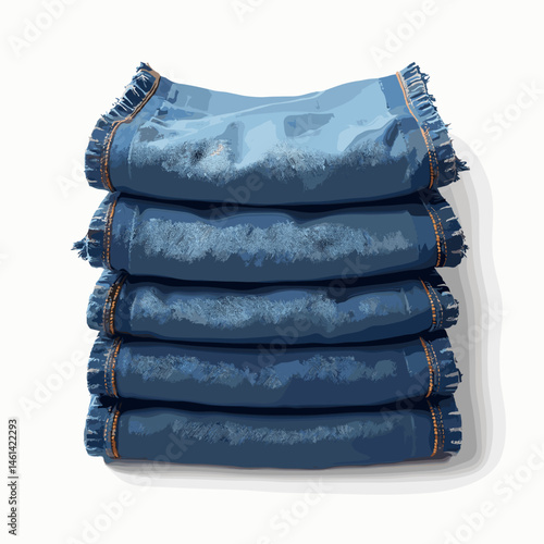 denim jeans stacked in blue and white colors