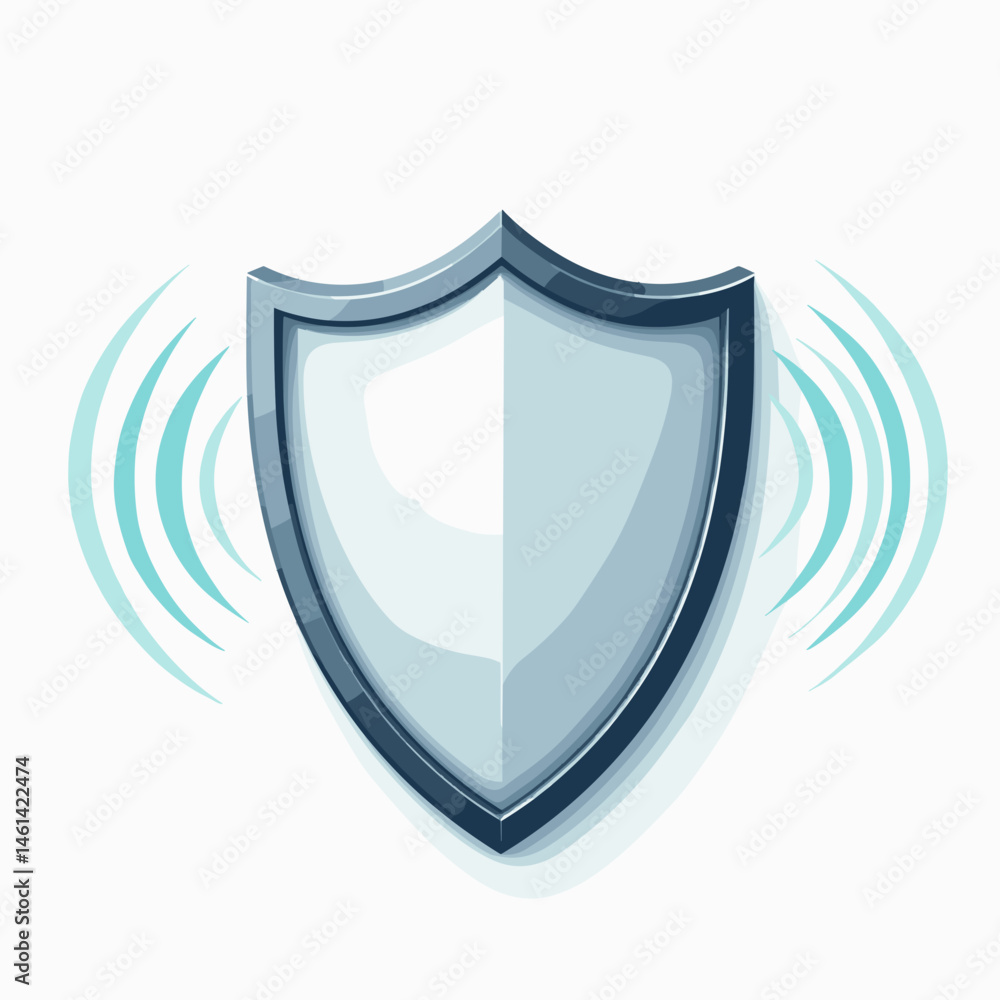 digital security shield with sound waves digital security shield with sound waves