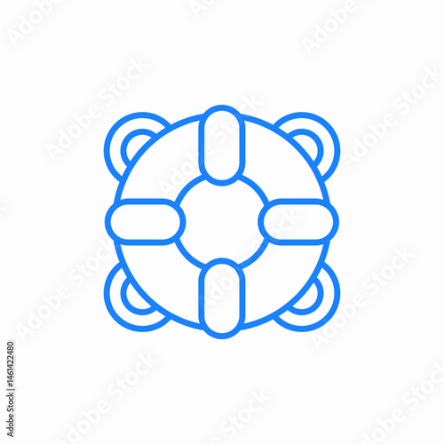 life preserver rope icon sign vector