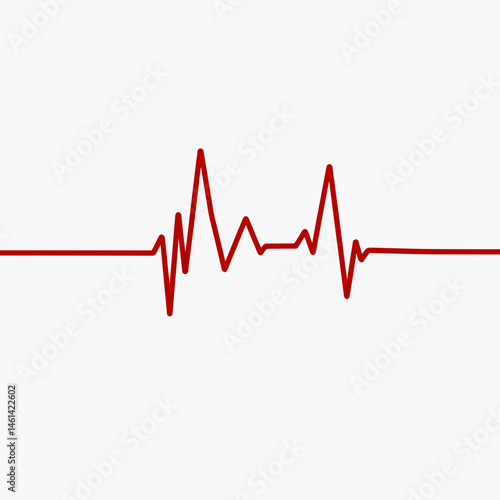 red heartbeat line graphic with white background
