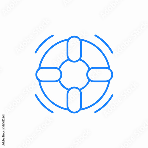 life ring waves icon sign vector