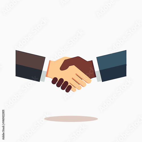 handshake between two business people in colorful suits