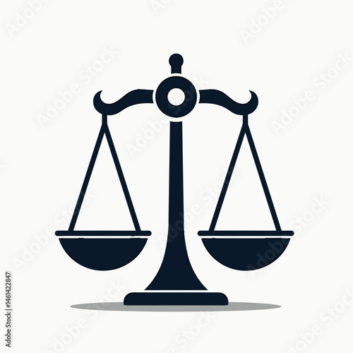 scales of justice icon with black and white color scheme