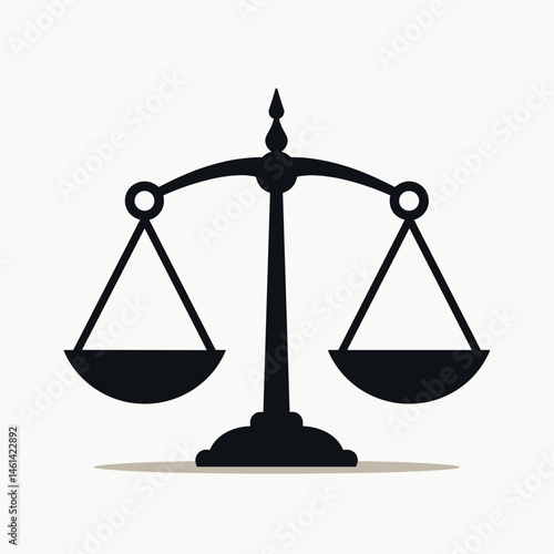 scales of justice icon with black and white color scheme