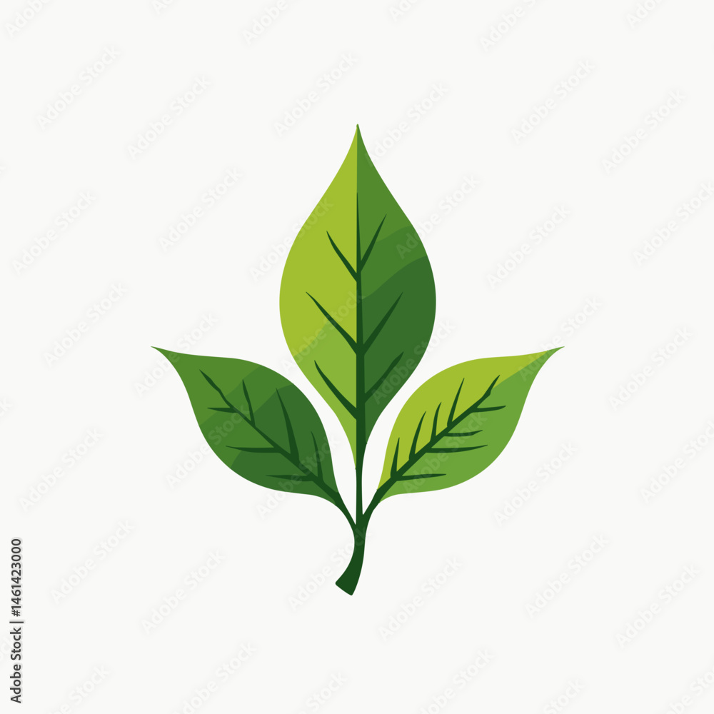 Fototapeta premium green leaf icon with white background vector illustration