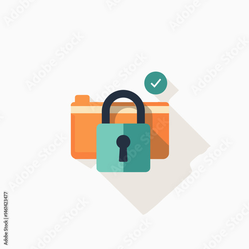secure locked briefcase with key icon